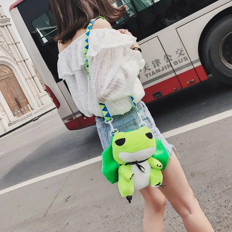 Японский Kawaii Повседневная игра путешествия лягушка плюшевый рюкзак наплечная