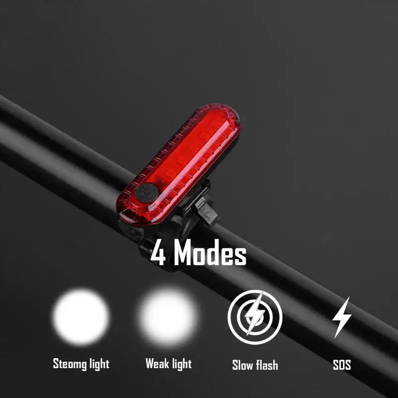 Top Portable USB Rechargeable Bicycle Rear Light Cycling LED Taillight Waterproof MTB Road Bike Tail Light Back Lamp for Bicycle 3