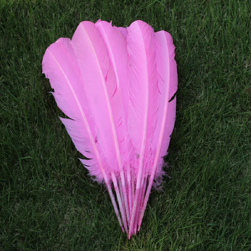 Free shipping 50pcs wholesale 25 30cm pink color real natural turkey