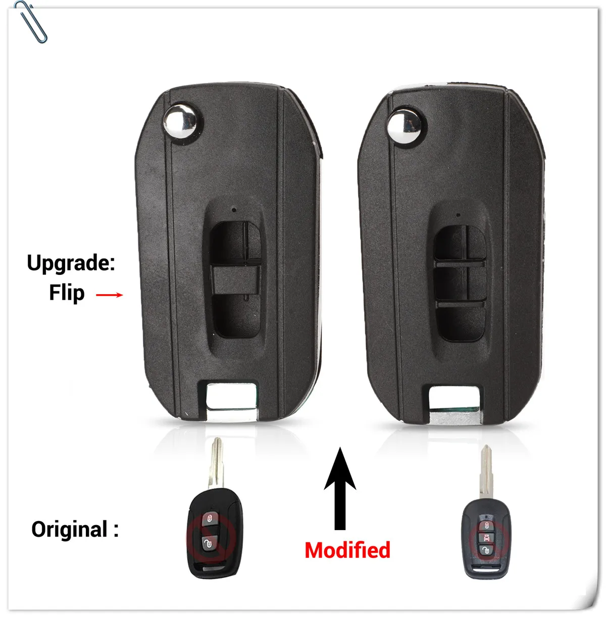Keyforkess nuovo aggiornamento Flip Car Key Case per Chevrolet Captiva 2/3 pulsanti modificato pieghevole chiave vuota Shell Cover -
