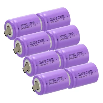 

Anmas power!8 pcs a set high quality Ni-Cd 36g 4/5 SubC Sub C 1.2V 1400mAh Rechargeable Battery with Tab - Purple
