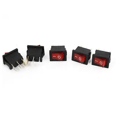 

High quality  5PCS 2Positions SPST Panel Mount Red Lamp Snap In Boat Rocker Switch