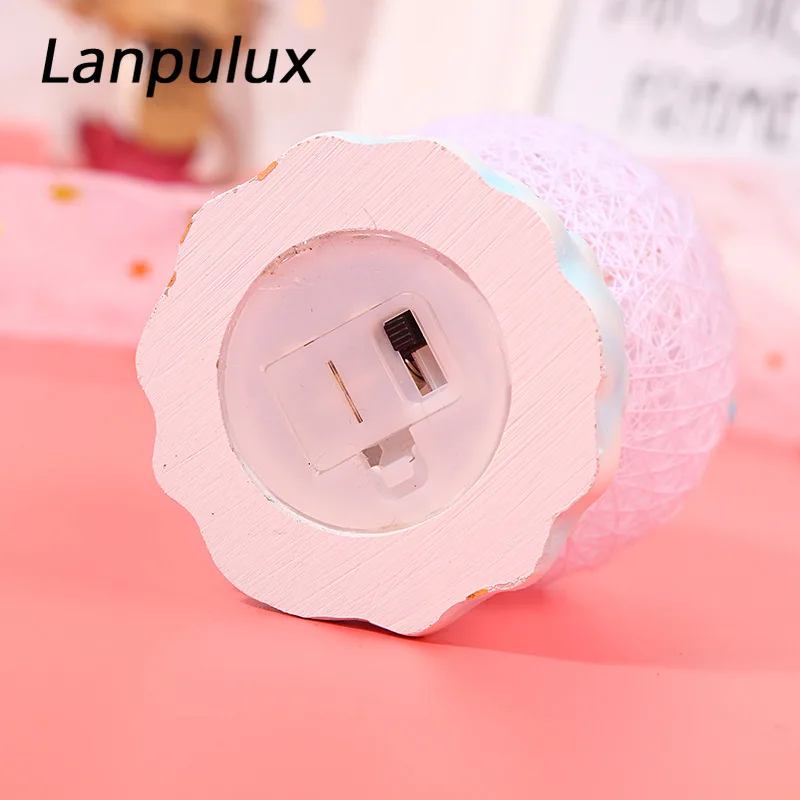 Lanpulux смолы мультфильм Единорог ночник круглый шар база розовый синий детская спальня прикроватное освещение Luminaria Дети Девушки Подарки