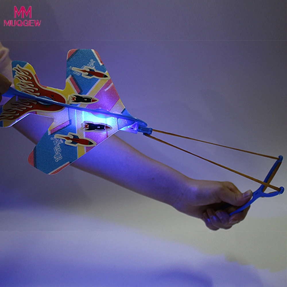 DIY Flash Ejection Cyclotron Light Plane Slingshot Aircraft For Kids Gift Toys brinquedos brinquedo menino magic
