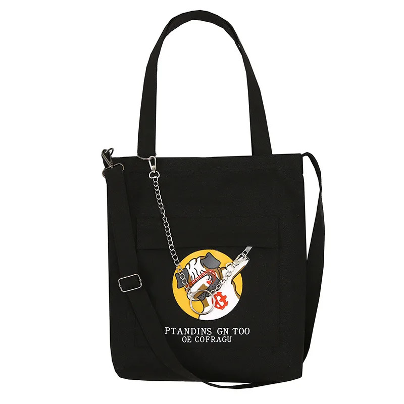 

Korean Canvas Bag Large Capacity All-purpose Environmental Bag Artistic Fan Small Fresh Handbag College Students Canvas Bag