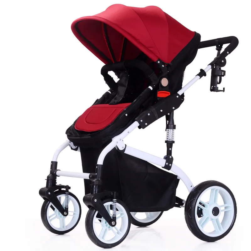 

Baby Stroller with High Landscape Easy to carry Baby Carriages 3 in 1 with Car Seat can Sit lie fold Four seasons