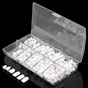 

200pcs/pack 5 Sizes False Fake Nails Tips Box for Flexible Practice Model Training Hand False Nail Tips DIY Nail Art Design Tool