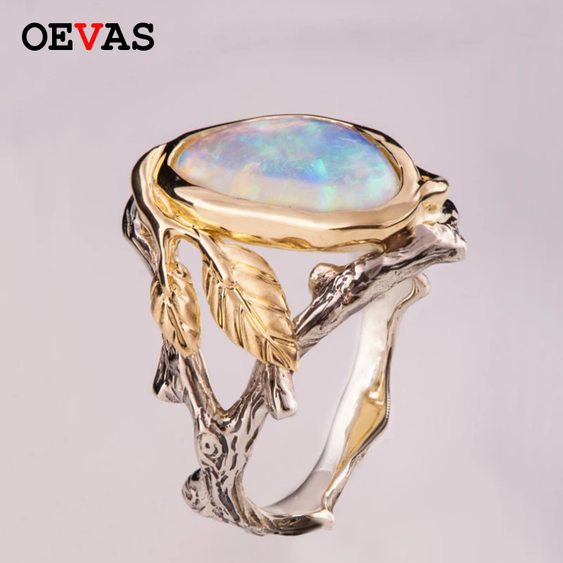 

Elegant Branch leaves Opal rings for women high quality Engagement ring 2019 Luxurious brand jewelry best gift for girlfriend