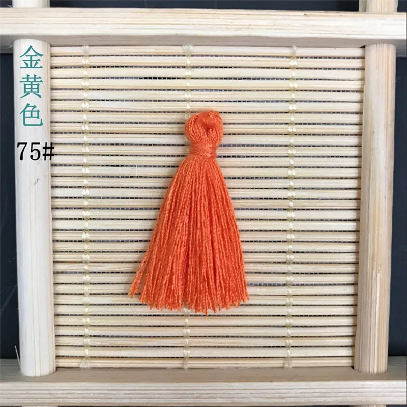 100PC 3CM Multicolor Mini Cotton Thread Fabric Tassel DIY Pendant Jewelry Bracelet Making Fringe Trim Craft Sewing Accessories - Цвет: 75