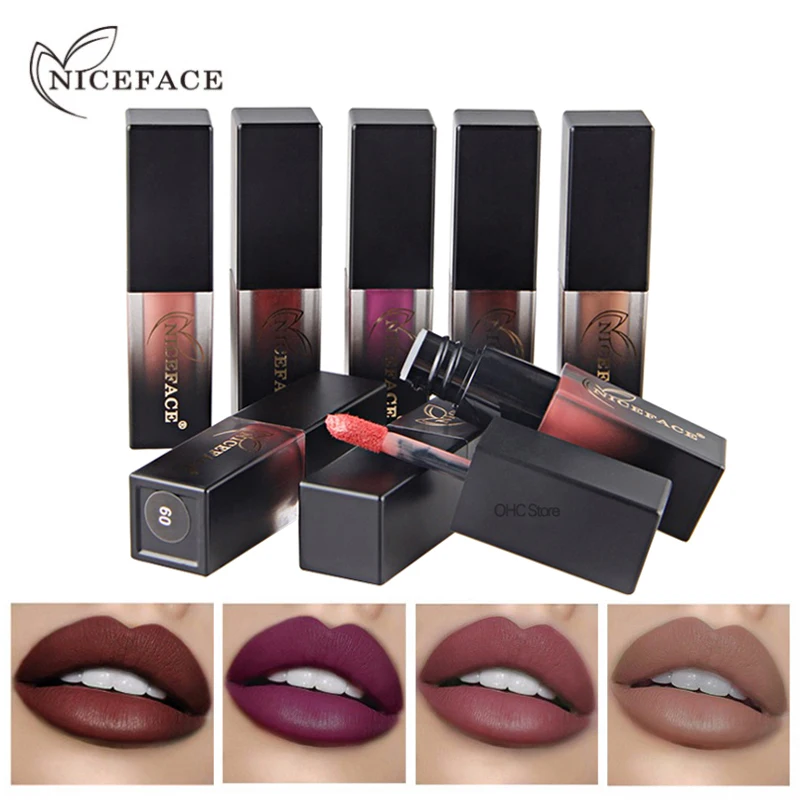 

Lip Gloss Matte Lipstick Long Lasting Moisturizer Red Velvet Lip Tint Stain Lipgloss Liquid Lips Makeup Nyxed