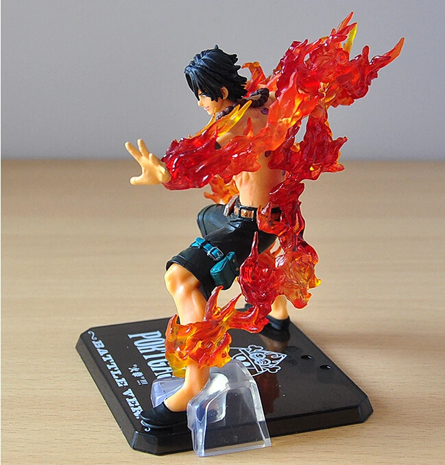 14cm One Piece ZERO Portgas D Ace Battle Ver. Fleam PVC Action Figure Model Toys with Original Box