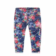 Cotton Full Length Baby Girls Pants Casual Kids Floral Trousers For Spring Autumn For Height 80-130cm