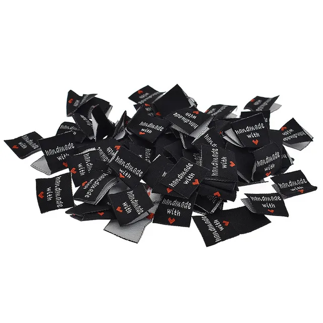 100pcs Handmade With Love Clothing Labels DIY Printed Labels For Clothes Sewing Accessories ...