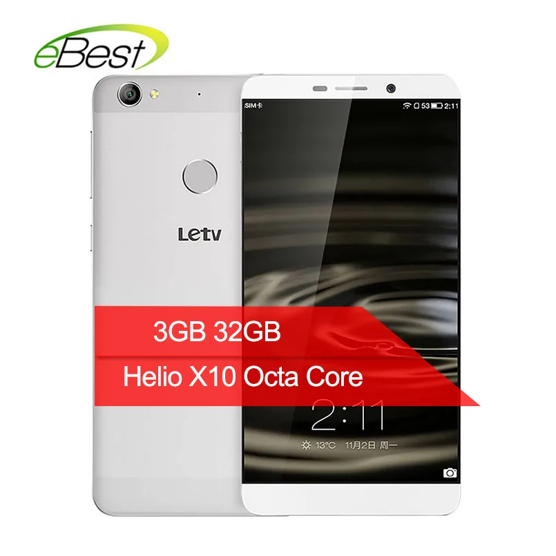 

Original Letv leEco Le 1S Mobile Phone Helio X10 Turbo Octa 3G RAM 5.5'' 13MP Finger Print ID 1080P 3000mAh Android Smartphone