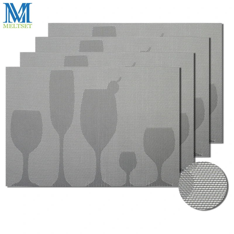

4pcs/Set Dining Table Mats Waterproof Vinyl Placemats for Tables Easy to Clean 45x30cm