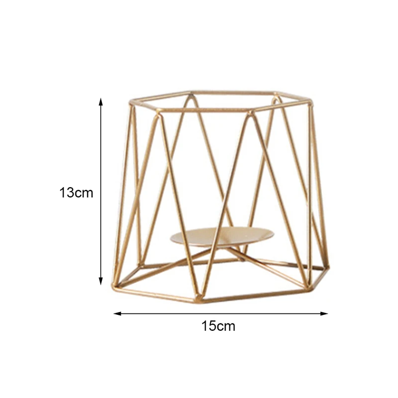 Geometric Candlestick Ornaments Wall Sconce Matching Steel Small Tealight Candle Holders Nordic Minimalist Style