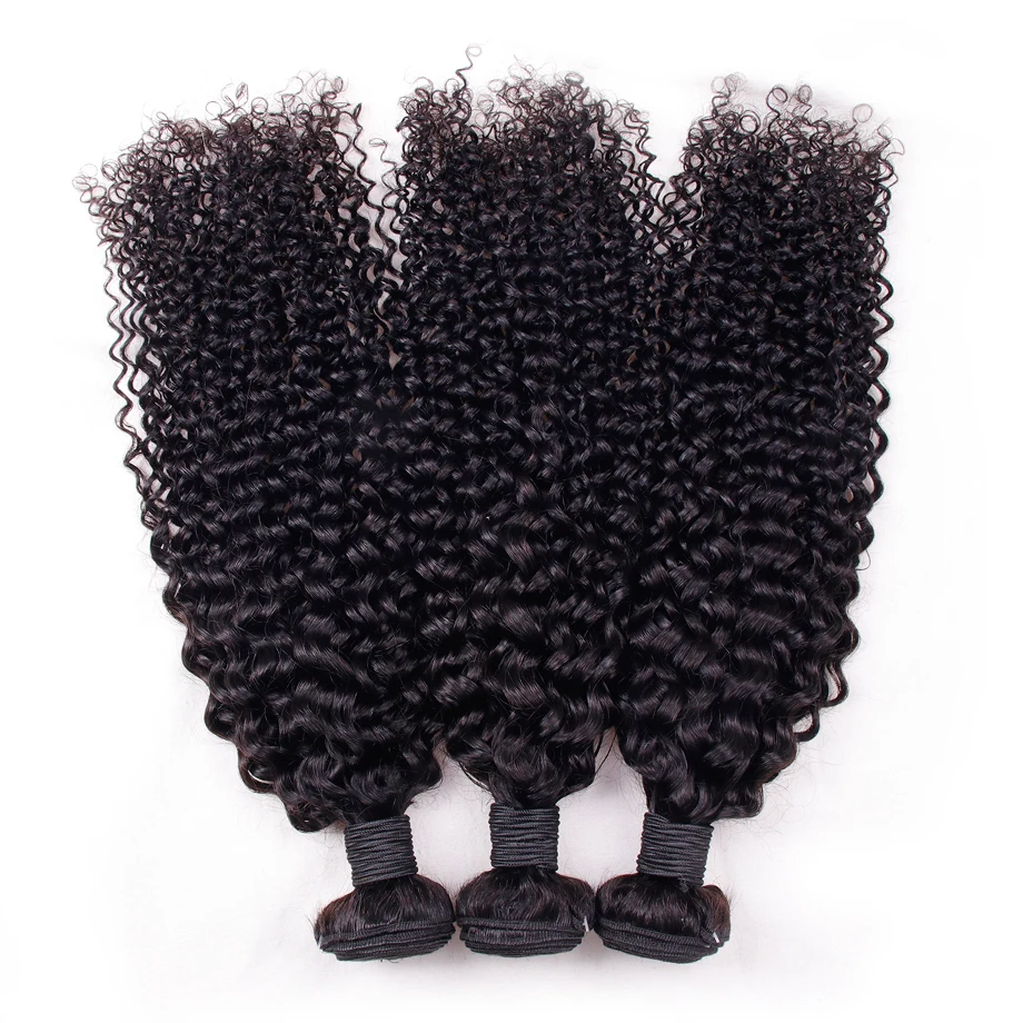 Clover Leaf афро курчавые переплетения Пряди человеческих волос для наращивания натуральный черный 3 пучки волос бразильский Необработанные
