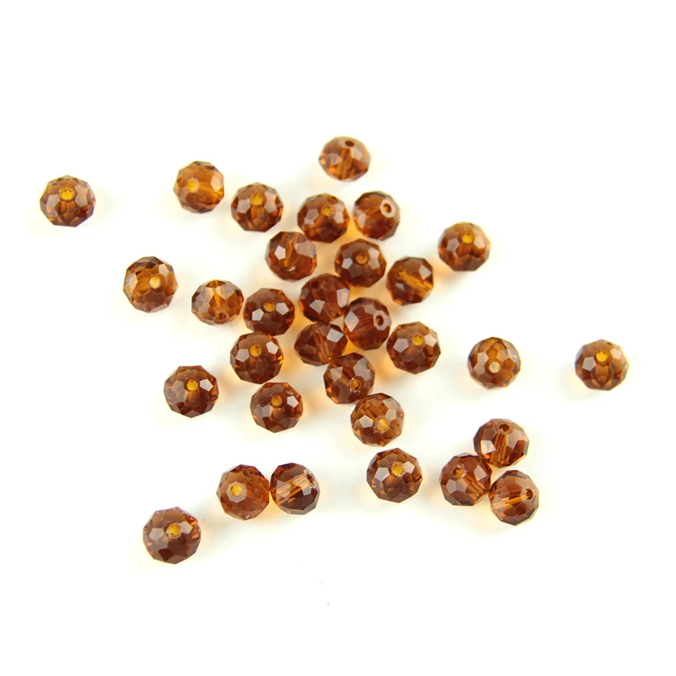 30 Perline Rondelle Di Cristallo Sfaccettato Mix Ambra 8x6 Mm – Per Creazione Gioielli Fai Da Te - 3