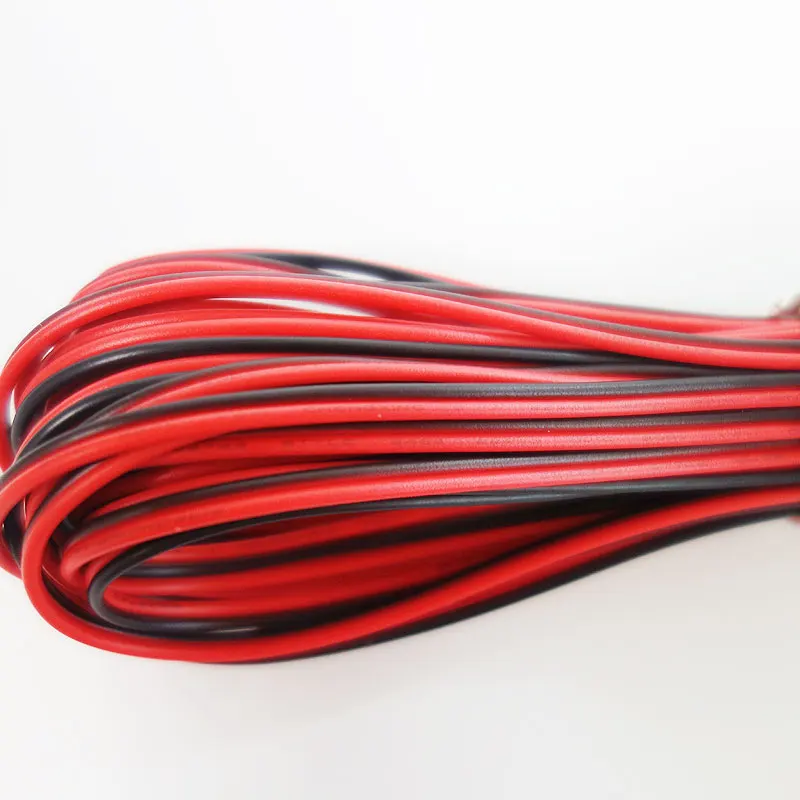 100 м 2 pin 18AWG 20AWG 22 AWG красный/черный светодиодный провод удлинительного кабеля