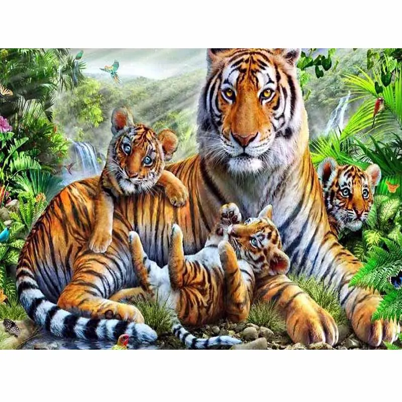 

5D diy round Diamond Painting Animal Tiger Cross Stitch Diamond Embroidery kits Diamond Mosaic home Decorative Gift