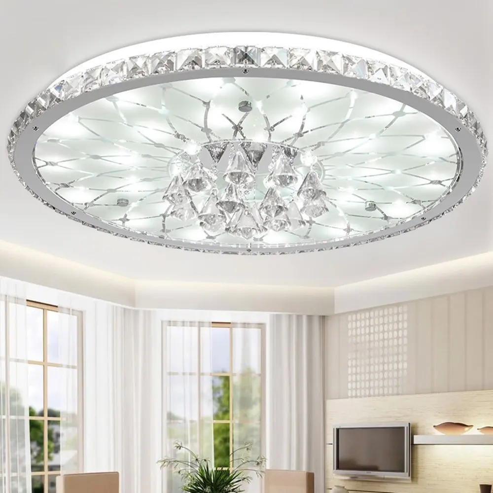 

Modern Creative Design LED Ceiling Light Round Living Room Led Minimalist Atmosphere European Lobby Restaurant Crystal Lamp