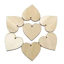 50 unids/lote 30mm 40mm 50mm formas de corazón de madera embellecedores pequeña Mini forma para decoración artesanal fiesta DIY manualidades