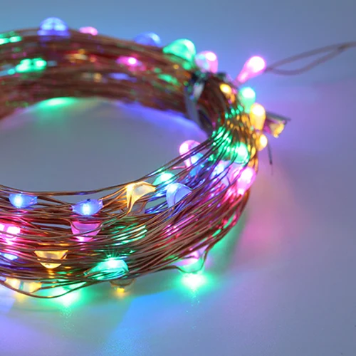 USB светодиодный RGB световая гирлянда медный провод светодиодный Феи сказочные огни 10 м 100 светодиодный S Праздничная Вечеринка рождественские украшения для дома - Испускаемый цвет: 4 Colors