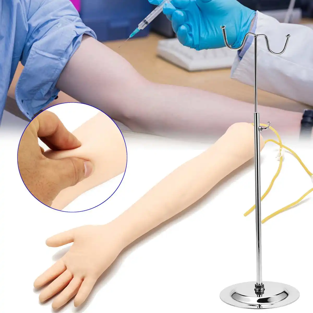 

IV Practice Arm Phlebotomy Venipuncture Model With Bracket Adult Arm Venipuncture Training School Educational Medical Model New