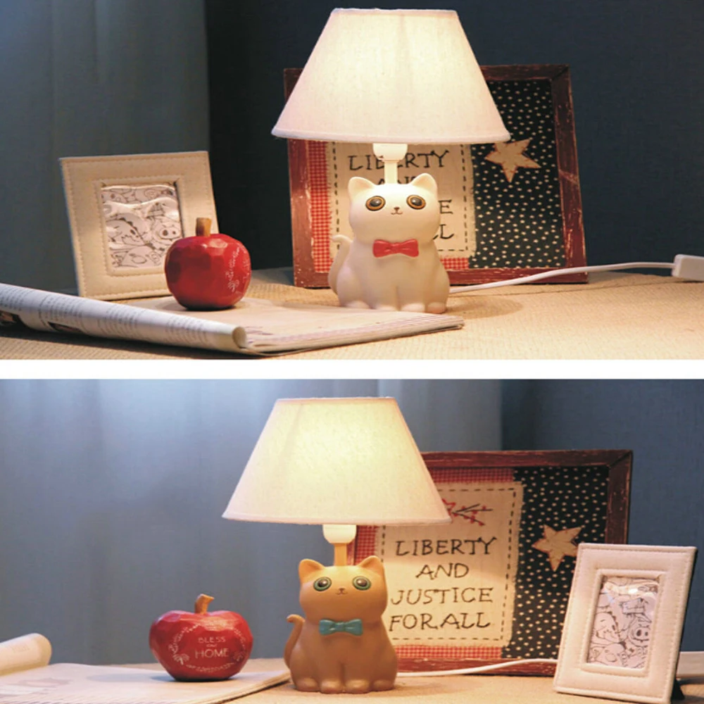 

Cute Cat Switch Button Children Room Led Table Lamp E14 Kids Desk Lamp 110V-220V Birthday Wedding Gifts Desk Led Lamp
