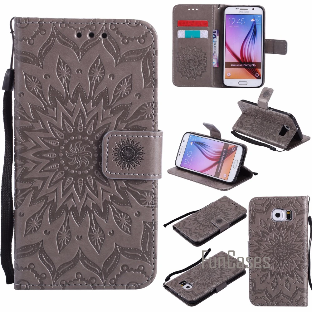 In Rilievo Di Vibrazione Caso Sfor Coque Samsung Galaxy S6 Bordo Caso Di Vibrazione Sfor Fundas Galaxy S6 / S6 Copertura Del Bordo + Titolari Di Carta