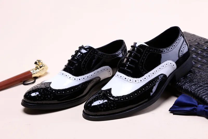 em couro legítimo preto e branco, formal para casamento, 2019