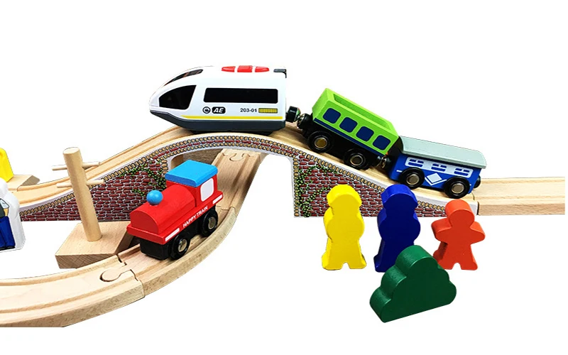 Деревянный трек набор железная дорога игрушка деревянный поезд трек аксессуары-расширение деревянная дорожка собранные развивающие игрушки дропшиппинг