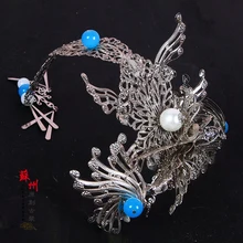 Серебряные мужские волосы диадемы для высокого парика мужские волосы диадемы полностью ручной работы