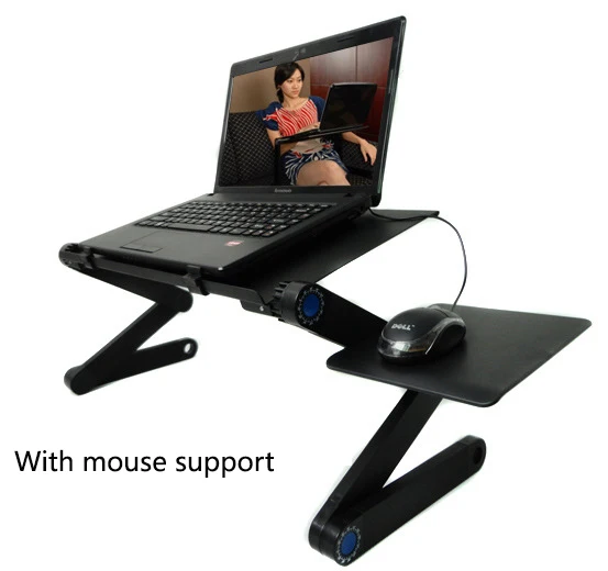 With mouse board Стол для ноутбука, портативный компьютерный стол, складной стол для ПК, регулируемый эргономичный коврик для ноутбука, подставка для ноутбука на кровать, диван - Цвет: With mouse board