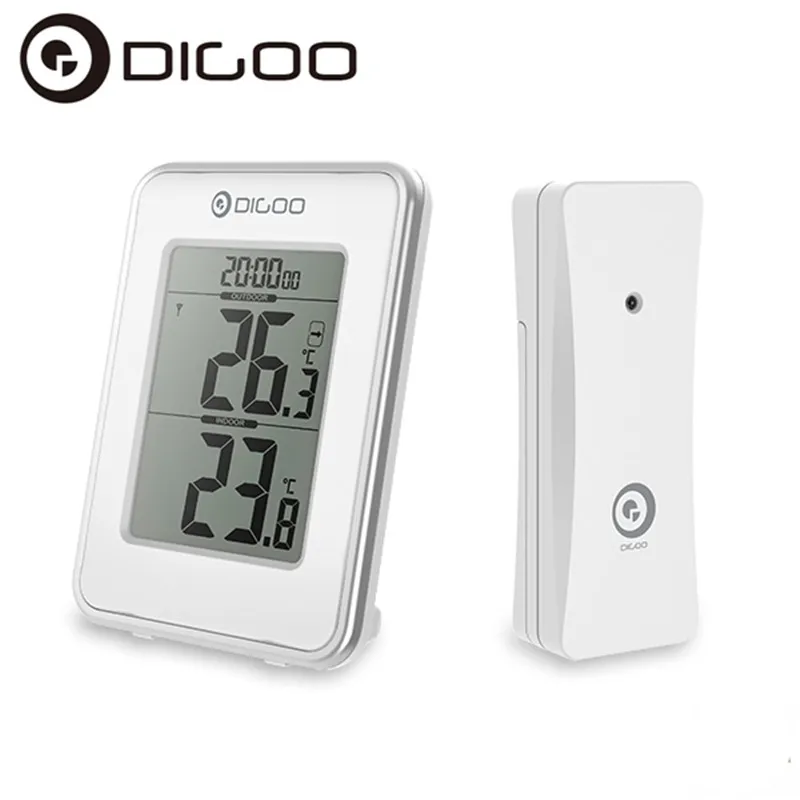 

Digoo DG-TH1980 TH1980 Digital LCD Indoor and Outdoor Thermometer Senor Monitor Desk Clock For Home Security Comfort