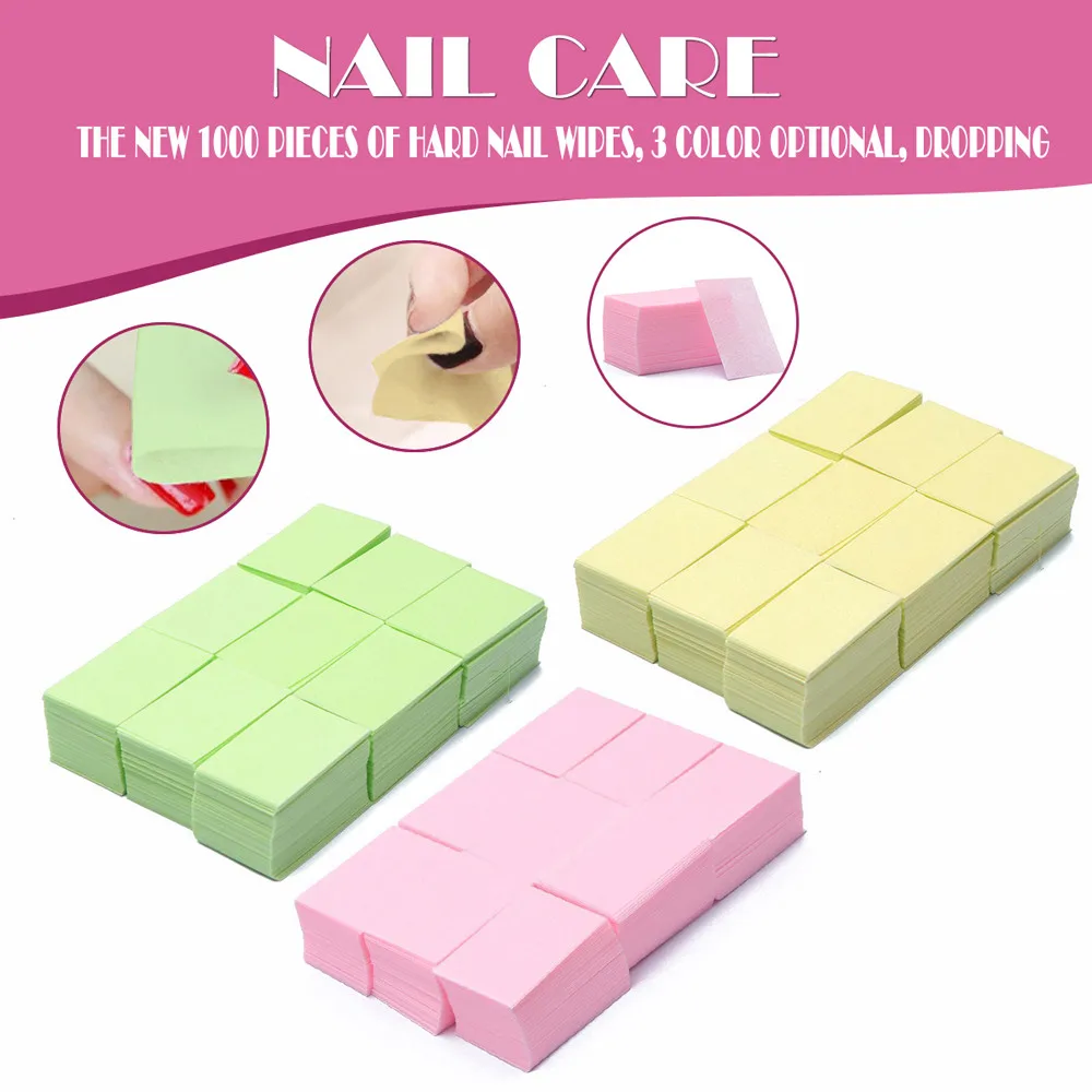 

HUAMIANLI 1000PCS Colorful Lint Nail Art Gel Polish Remover Cotton Pad Nail Wipe Wipes For Nail Drop Shipping F9HW