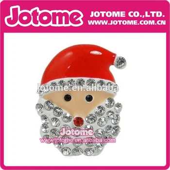 

rhinestone crystal christmas Santa Claus with red enamel hat pendant for Christmas gifts decoration