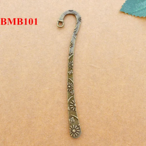 10 шт./лот, античные бронзовые в виде книжных закладок/наклейки для волос/заколка в форме подвески из сплава, 25 стилей - Цвет: BMB101