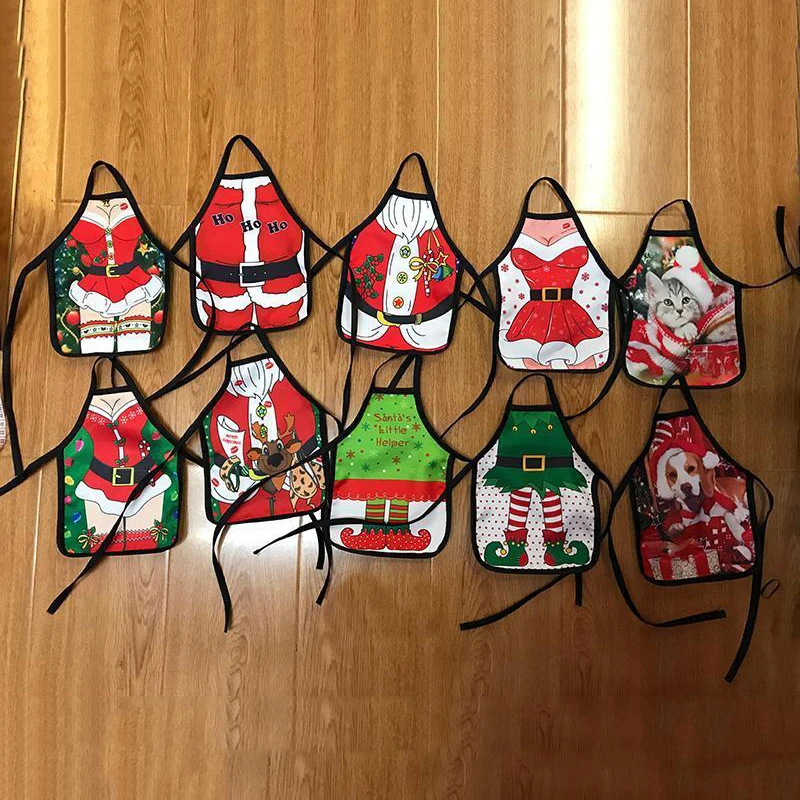 2019 Newest Christmas Santa Wine Bottle Apron Wrap Cover Xmas Dinner Party Table Decor