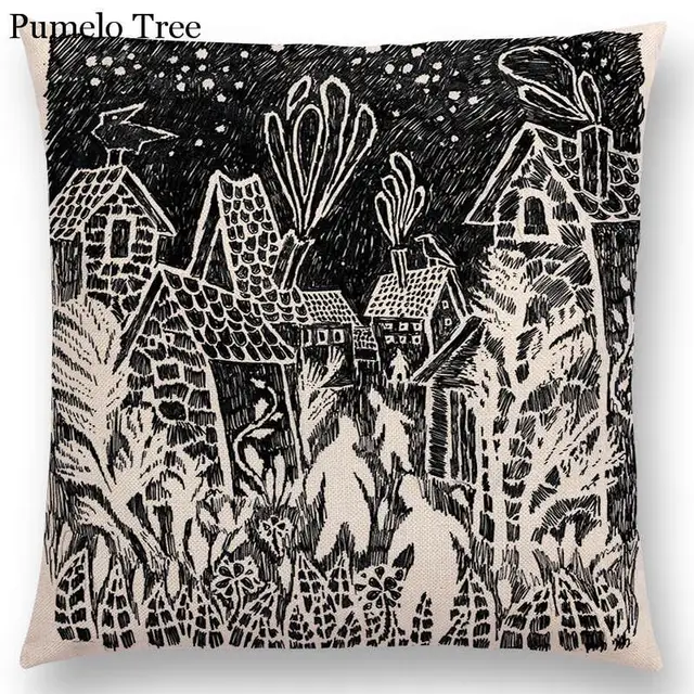 Hot Sale Sketsa Dunia Rumah Hutan Bunga Kegelapan Malam Hantu