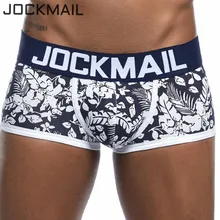 JOCKMAIL, новинка, мужские боксеры, Cueca Pomo, листья, цветочный принт, боксеры, шорты, выпуклый мешочек, трусы для геев, мужские трусы, s нижнее белье, боксеры