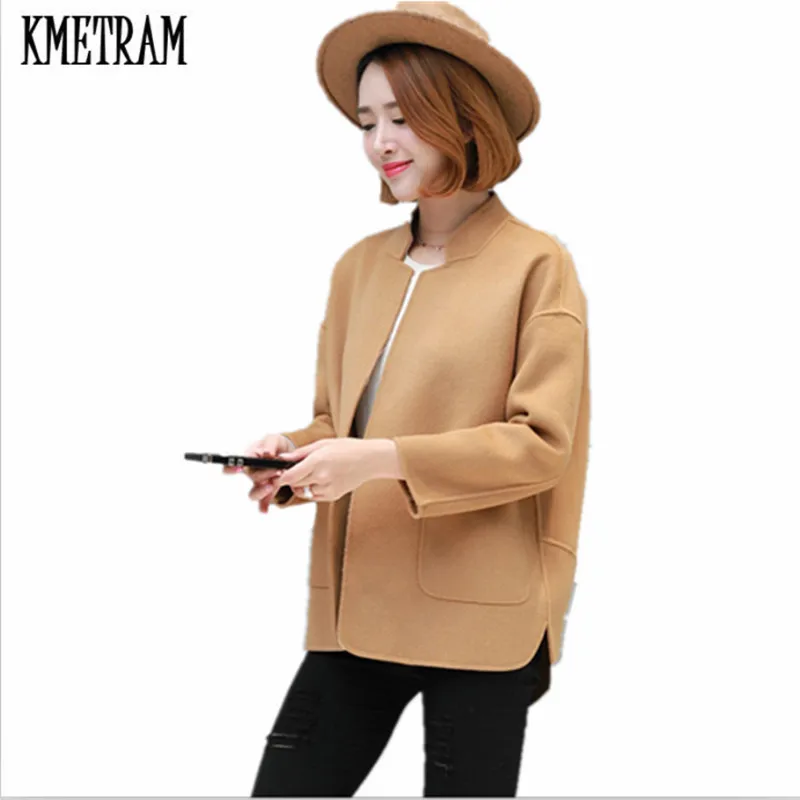 

KMETRAM 2019 New Spring Autumn Women Winter Jacket Slim Wool Warm Wool Cashmere Coat for Ladies Casaco Feminino Coat Women HH748