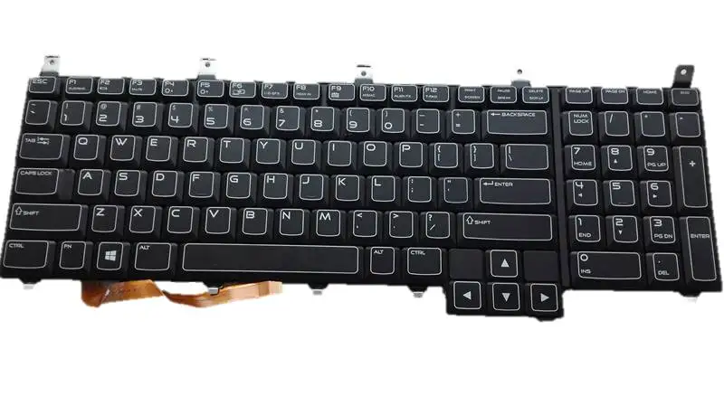 Laptop Keyboard For DELL Alienware M17x R4 US(Green cable keyboard)/UK/big enter Colour black