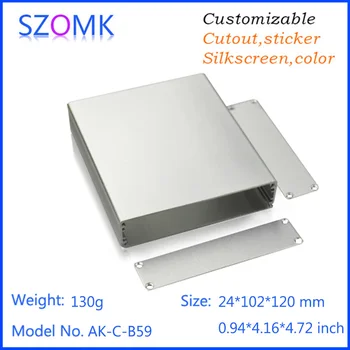 

10 pcs, 24*102*120mm szomk aluminum amplifier chassis box electronics enclosure power supply outlet boxes aluminum project case