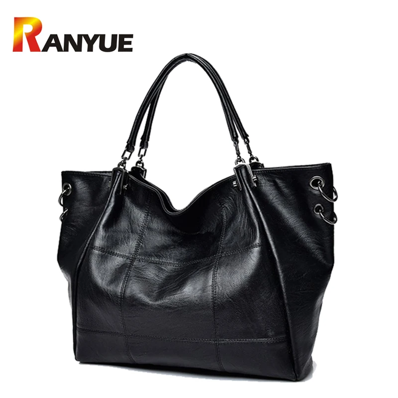 

Luxury Handbags Women Bags Designer Thread PU Leather Shoulder Bag Women Black Crossbody Bags Large Capacity Casual Tote Bag Sac