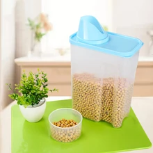 ANHO 3L резервуар для хранения большая крышка Пластиковый кухонный злаковый контейнер для хранения фасоли прозрачная Бытовая Посуда многофункциональные аксессуары