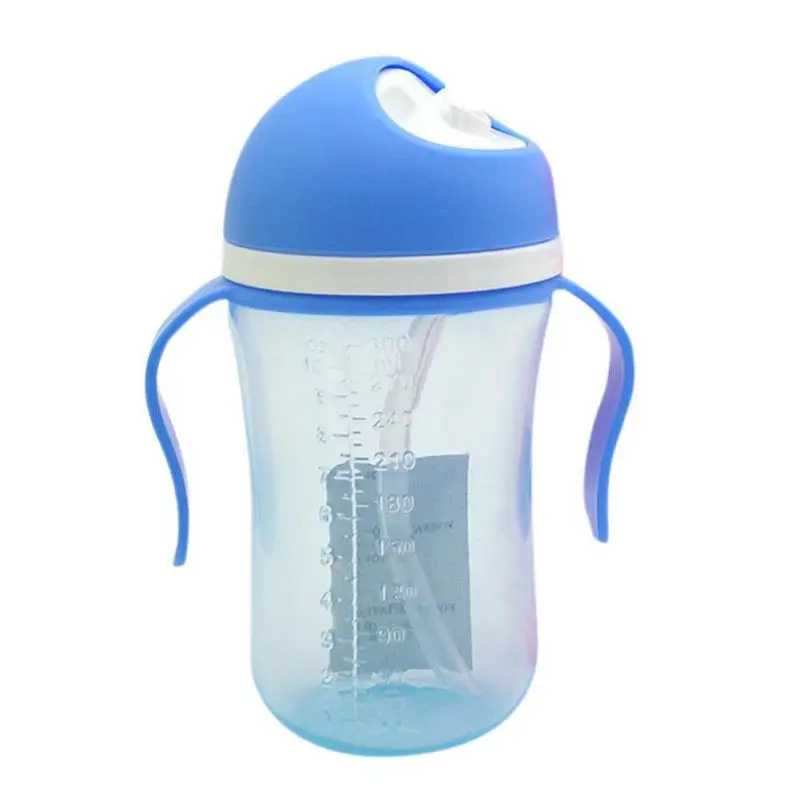 300ml Детские нетоксичные бутылочки, детская питьевая чашка, Детская Тренировочная бутылочка для питья, бутылочка для кормления с регулируемым поясом, портативная противоскользящая, много размеров - Цвет: 300ml