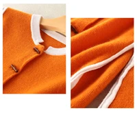 Осенний и зимний кашемировый шерстяной свитер вязаный кардиган женский кардиган свитер тонкий кардиган - Цвет: Оранжевый