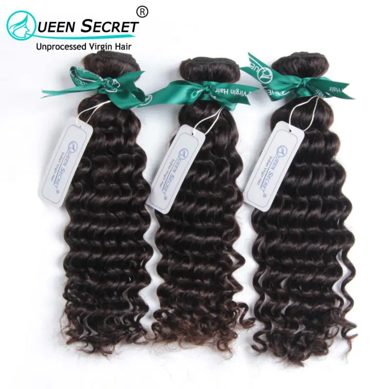 

Queen Secret Indian Virgin Hair 5pcs a Lot Free Shipping best 6A grade Indian Deep Wave Hair Cheap 100% Unprocessed Human Hair