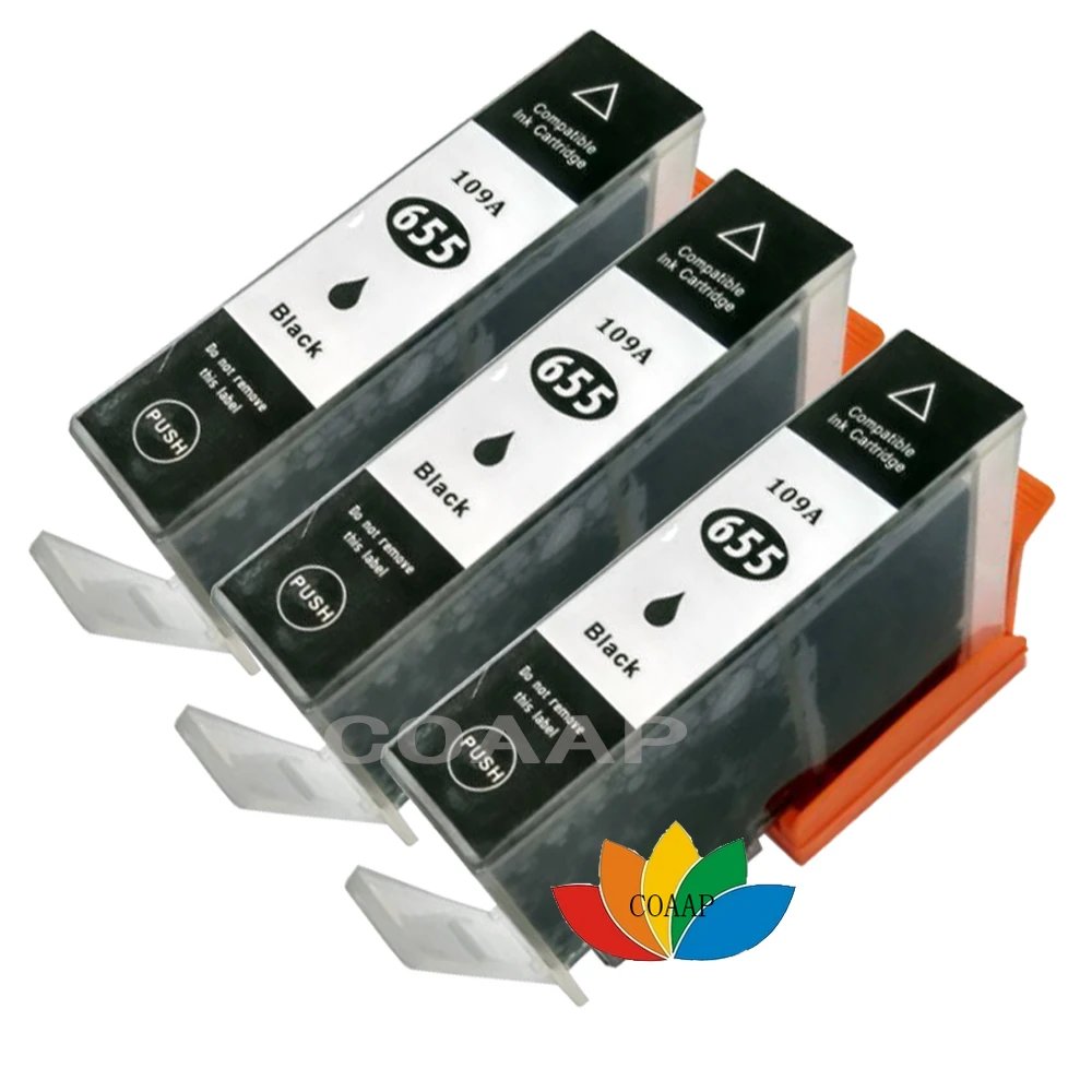 3 Black Ink Cartridge For Compatible Hp 655 655xl Deskjet ...